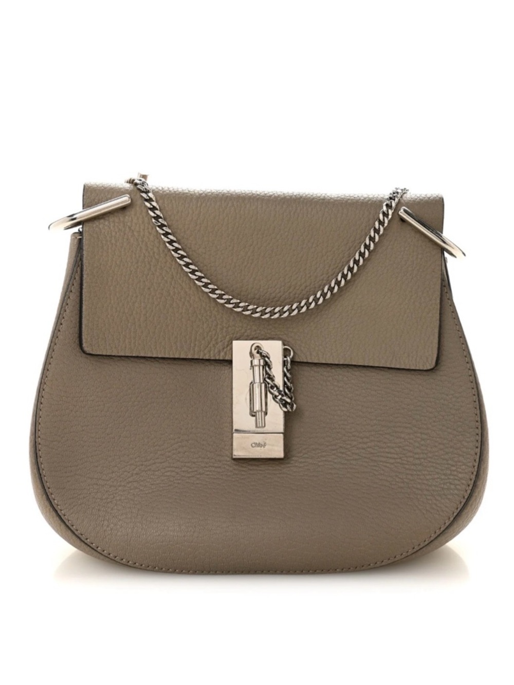 Chloé Small Drew Shoulder Bag in Taupe